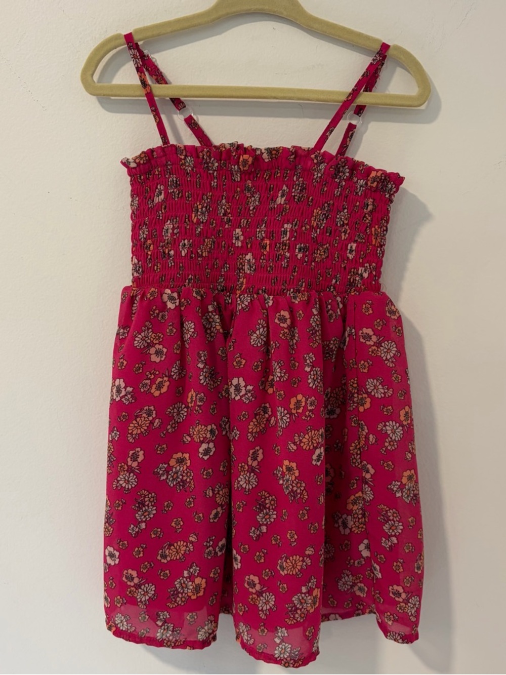 The children’s place Fuchsia Floral Smocked Sundress 2T lined